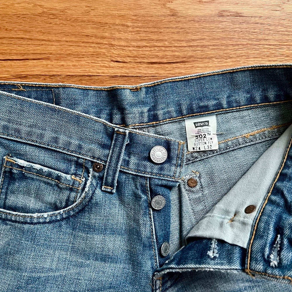 VTG Levi’s 502 buttonfly deadstock 100% cotton jeans Women  24x32 XS, NWOT USA! - Picture 11 of 14